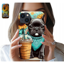 TOK ALMA IPHONE 13 MINI - FRANCIA BULLDOG KÁVÉ ÉDES MINTÁK tok és táska