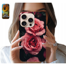 TOK ALMA IPHONE 15 PRO MAX - RÓZSASZÍN VIRÁGOS DESIGN + ÜVEG tok és táska