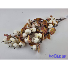  Tökös-leveles ág 87cm - Krém dekorációs kellék