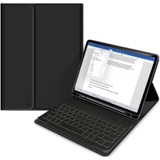 TokShop Apple iPad 10.9 (2022), Bluetooth billentyűzetes mappa tok, érintőceruza tartó, TP SC Pen + Keyboard, fekete (TS3877) tablet tok