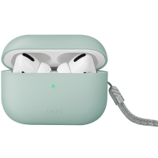 TokShop Bluetooth fülhallgató töltőtok tartó, szilikon, csuklópánt, vezeték nélküli töltés támogatás, Apple AirPods Pro 2 kompatibilis, Uniq Lino, zöld (S69533) - Fülhallgató tok audió kellék