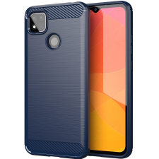 TokShop Huawei Y8p, Szilikon tok, közepesen ütésálló, szálcsiszolt, karbon minta, sötétkék tok és táska