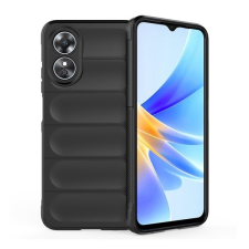 TokShop Oppo A17, Szilikon tok, közepesen ütésálló, 3D minta, fekete tok és táska