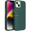 TokShop Samsung Galaxy A35 5G SM-A356B, Szilikon tok, közepesen ütésálló, fémhatású kamera keret, Frame Case, zöld