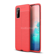 TokShop Xiaomi Redmi 8A, Szilikon tok, bőrhatású, varrás minta, piros tok és táska