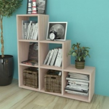 Tölgyszínű lépcsős polc 107 cm bútor