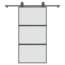  Tolóajtó vasalatokkal 102,5x205 cm edzett üveg&amp;Alumínium építőanyag