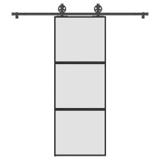  Tolóajtó vasalatokkal 76x205 cm edzett üveg&amp;Alumínium építőanyag
