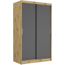  Tolóajtós gardróbszekrény VEGA III. 120x200x60 - artisan, antracit bútor