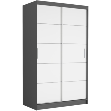  Tolóajtós gardróbszekrény VEGA IV. 120x200x60 - antracit, fehér bútor