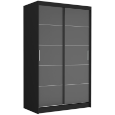  Tolóajtós gardróbszekrény VEGA IV. 120x200x60 - fekete, antracit bútor