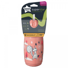 Tommee Tippee 266ml Kulacs - Rózsaszín/Mintás kulacs, kulacstartó