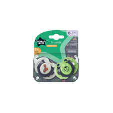Tommee Tippee Fun Friends játszócumi 0-6 hó 2 db - krém/zöld cumi