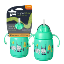Tommee Tippee itatópohár - Superstar Training Straw Cup szívószálas 300ml 6hó zöld itatópohár