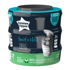 Tommee Tippee pelenkacsomagoló utántöltõ - Twist and Click és Sangenic TEC citrus 3 db pelenkatartó vödör