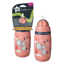 Tommee Tippee Superstar insulated straw szívószálas hőtartó pohár, rózsaszín, 266 ml babaétkészlet