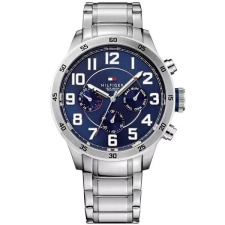 Tommy Hilfiger 1791053 férfi karóra, acél, 46 mm, WR50, ezüst/kék karóra