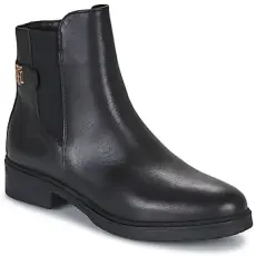 Tommy Hilfiger Csizmák TH LEATHER FLAT BOOT Fekete 41