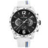  Tommy Hilfiger Decker férfi karóra, quartz, 46 mm, WR50, fehér bőrszíj