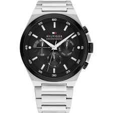  Tommy Hilfiger Dexter férfi karóra, 46 mm, ezüst nemesacél, fekete számlap karóra