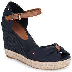 Tommy Hilfiger Gyékény talpú cipők BASIC OPEN TOE HIGH WEDGE Tengerész 41