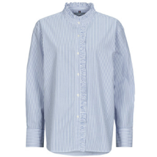 Tommy Hilfiger Ingek / Blúzok POPLIN RUFFLE SHIRT Kék FR 40 blúz