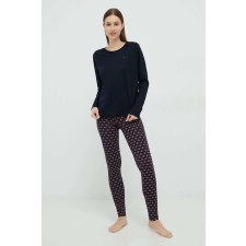Tommy Hilfiger pamut pizsama logóhímzéssel, rózsaszín, sötétkék, L hálóing, pizsama
