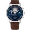  Tommy Hilfiger Steward Open Heart férfi karóra, kék 44 mm, bőrszíj