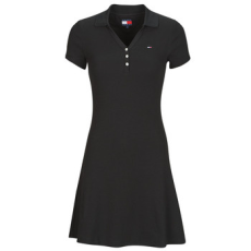 Tommy Jeans Rövid ruhák TJW F F RIB POLO DRESS EXT Fekete EU L