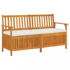  Tömör akácfa tárolópad párnával 148 cm kerti bútor