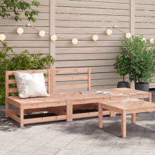  tömör douglas fenyő kerti karfa nélküli kanapé lábzsámollyal kerti bútor