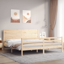  Tömör fa ágykeret fejtámlával Super King Size ágy és ágykellék