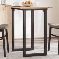  tömör fenyőfa és öntöttvas étkezőasztal O-vázzal 80x50x75,5 cm bútor