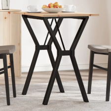  tömör fenyőfa és öntöttvas étkezőasztal Y-vázzal 80x50x75 cm bútor