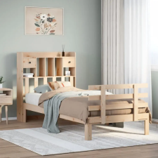  tömör fenyőfa könyvespolcos ágy matrac nélkül 90 x 200 cm ágy és ágykellék