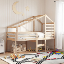  tömör fenyőfa magasított ágy tetővel 75 x 190 cm ágy és ágykellék