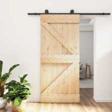 tömör fenyőfa tolóajtó fémszerelék szettel 95 x 210 cm építőanyag