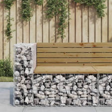  tömör impergnált fenyőfa gabion kerti pad 92x71x65,5 cm kerti bútor
