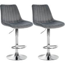  Toni bársony bárszék 2 db-os szett sötétszürke-krómozott fém 324064 bútor