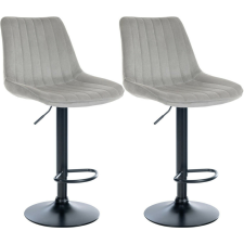  Toni bársony bárszék 2 db-os szett világosszürke-fekete 324071 bútor