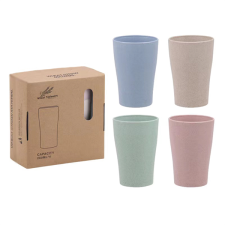 TOO KT-107 4db-os vegyes színekben 300ml búzaszalma műanyag pohár babaétkészlet