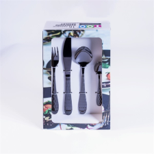  TOO KT-479 B Honey fekete 16 db-os evőeszköz készlet tányér és evőeszköz