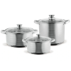  TOO LP-7170 prémium rozsdamentes 6 darabos edénykészlet, 7,2 liter+10 liter+13,3 liter fazék/lábas+fedők