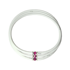 Toobe - 3 soros, Swarovski kristályos szilikon nyakék- Amethyst - lila nyaklánc