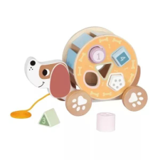 Tooky Toy : 2 az 1-ben húzható fa kutyus formaválogatóval kreatív és készségfejlesztő