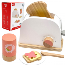 Tooky Toy fa kenyérpirító készlet - rózsaszín konyhakészlet
