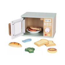 Tooky Toy : Játék mikrohullámú sütő, fa konyhakészlet