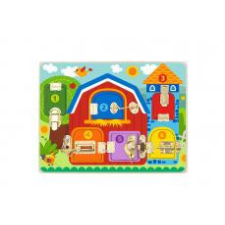 Tooky Toy Reteszes Montessori fa tábla TK044 fajáték