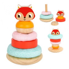 Tooky Toy toronyépítő fa játék 7db-os - Róka készségfejlesztő