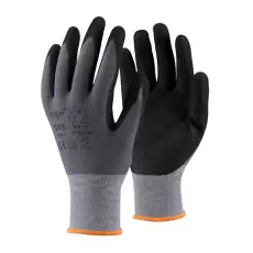 TOP 10/XL homokszemcsés nitrilhab kesztyű, fekete/szürke TOP SNS